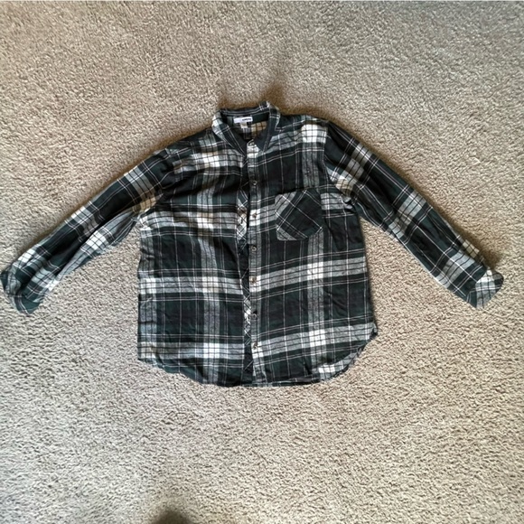 *DONATED* Sonoma | Women's Flannel Button-Down Shirt | Green Plaid | Size L - Picture 1 of 9